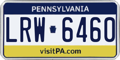 PA license plate LRW6460