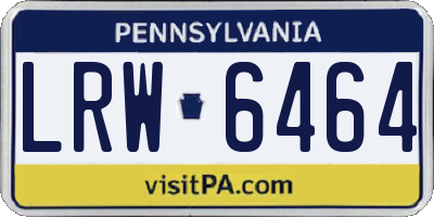 PA license plate LRW6464