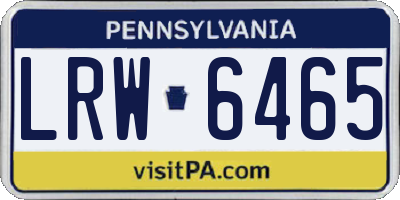 PA license plate LRW6465