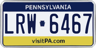 PA license plate LRW6467