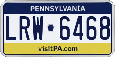 PA license plate LRW6468