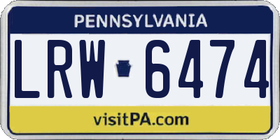 PA license plate LRW6474