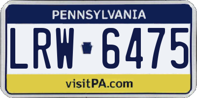 PA license plate LRW6475