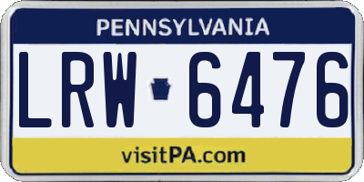 PA license plate LRW6476