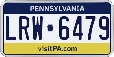PA license plate LRW6479