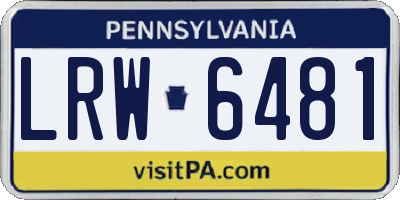 PA license plate LRW6481