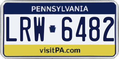 PA license plate LRW6482