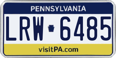 PA license plate LRW6485