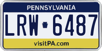 PA license plate LRW6487
