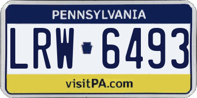 PA license plate LRW6493