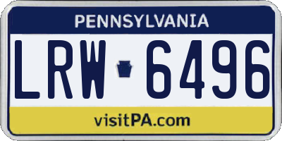 PA license plate LRW6496