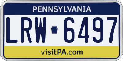 PA license plate LRW6497