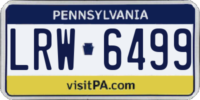 PA license plate LRW6499