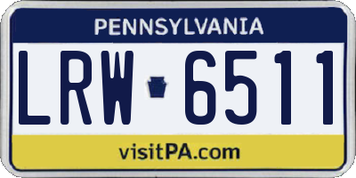 PA license plate LRW6511