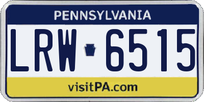 PA license plate LRW6515