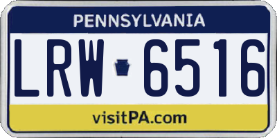 PA license plate LRW6516