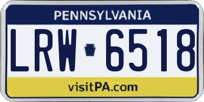 PA license plate LRW6518