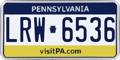 PA license plate LRW6536