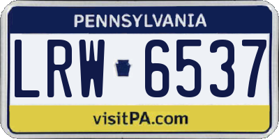 PA license plate LRW6537