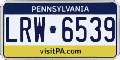 PA license plate LRW6539