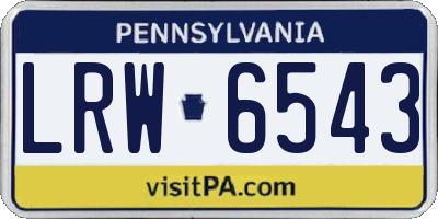 PA license plate LRW6543