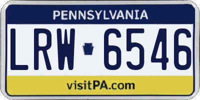 PA license plate LRW6546