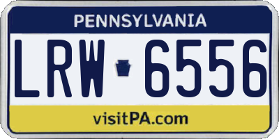 PA license plate LRW6556