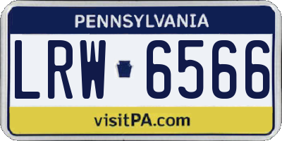 PA license plate LRW6566