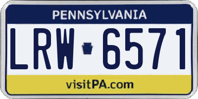 PA license plate LRW6571