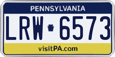 PA license plate LRW6573