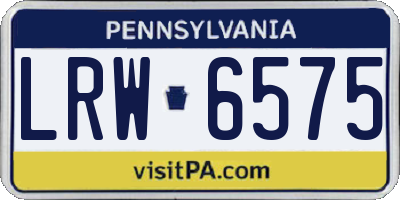 PA license plate LRW6575