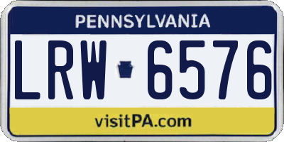 PA license plate LRW6576