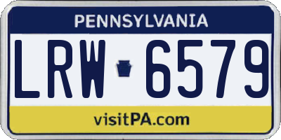 PA license plate LRW6579