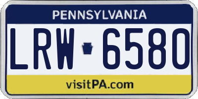 PA license plate LRW6580