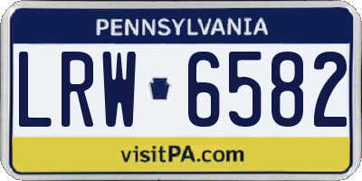 PA license plate LRW6582