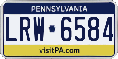 PA license plate LRW6584