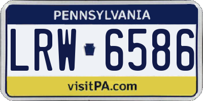 PA license plate LRW6586