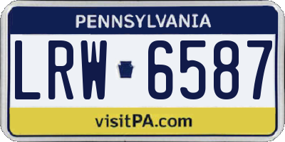 PA license plate LRW6587