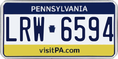 PA license plate LRW6594