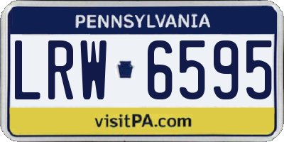 PA license plate LRW6595