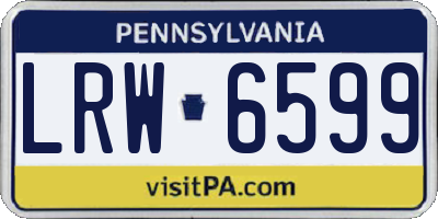 PA license plate LRW6599