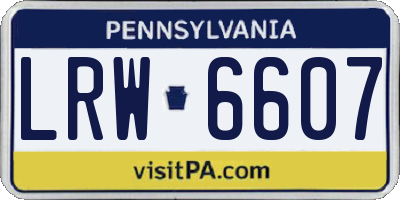 PA license plate LRW6607