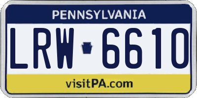 PA license plate LRW6610