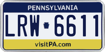 PA license plate LRW6611
