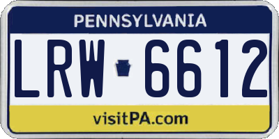 PA license plate LRW6612
