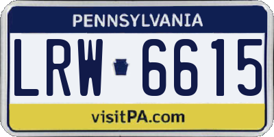 PA license plate LRW6615