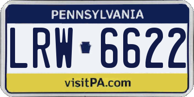 PA license plate LRW6622