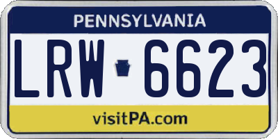 PA license plate LRW6623