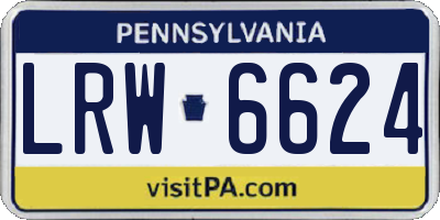 PA license plate LRW6624