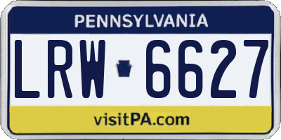 PA license plate LRW6627